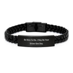 Funny Driver Gifts from Friends - Interlaced Leather Bracelet with Stainless Steel for Men and Women, Christmas Unique Presents for Drivers