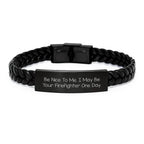 Funny Firefighter Interlaced Leather Bracelet Gifts from Men to Firefighter Friends