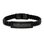 Funny Cane Corso Dog Gifts for Dads - Cane Corso Dog Father's Day Unique Gifts from Men - Interlaced Leather Bracelet with Engraved Stainless Steel - Image 1