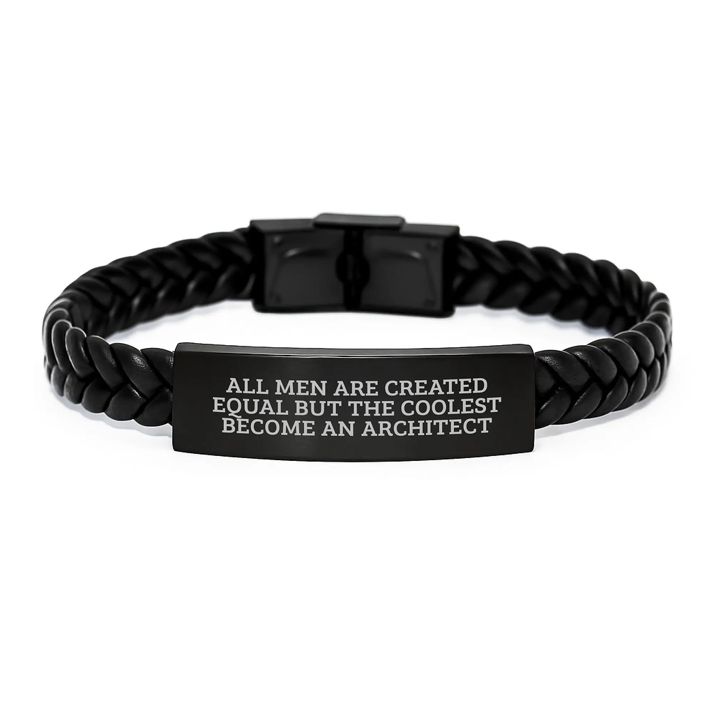 Architect Keepsake Interlaced Leather Bracelet for Him Birthday Gift - Image 1