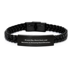 Gifts for Band Director, Inspirational Interlaced Leather Bracelet, Christmas Unique Ideas for Him