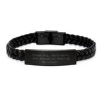 Inspirational Developer Gifts, Interlaced Leather Bracelet, Unique Christmas Memorable Presents for Men or Women from Friends, Coworkers, Family, Dreams Big, Work Hard.