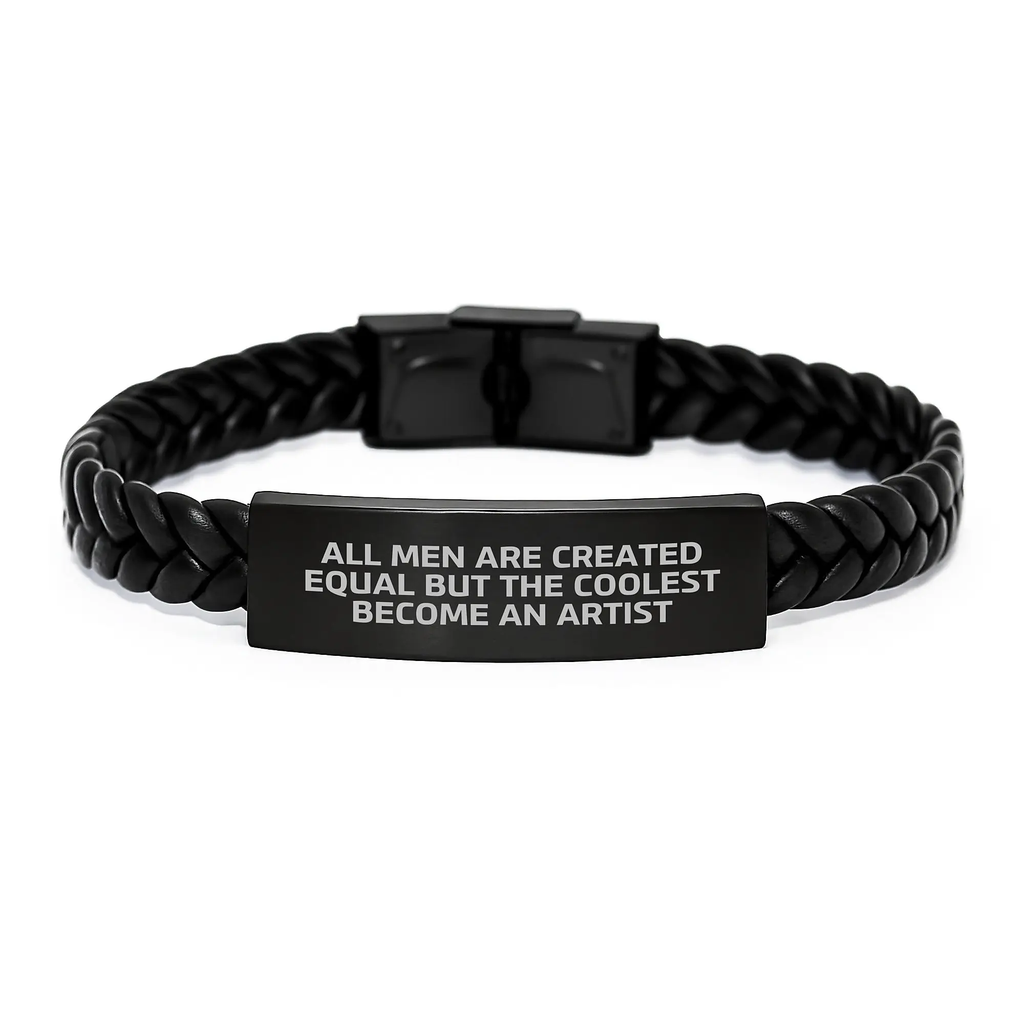 Artist Keepsake Interlaced Leather Bracelet for Him Birthday Gift - Image 1