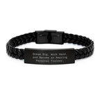 Inspirational Personal Trainer Gifts from Friends - Interlaced Leather Birthday Unique Presents for Men Women Coworkers Family