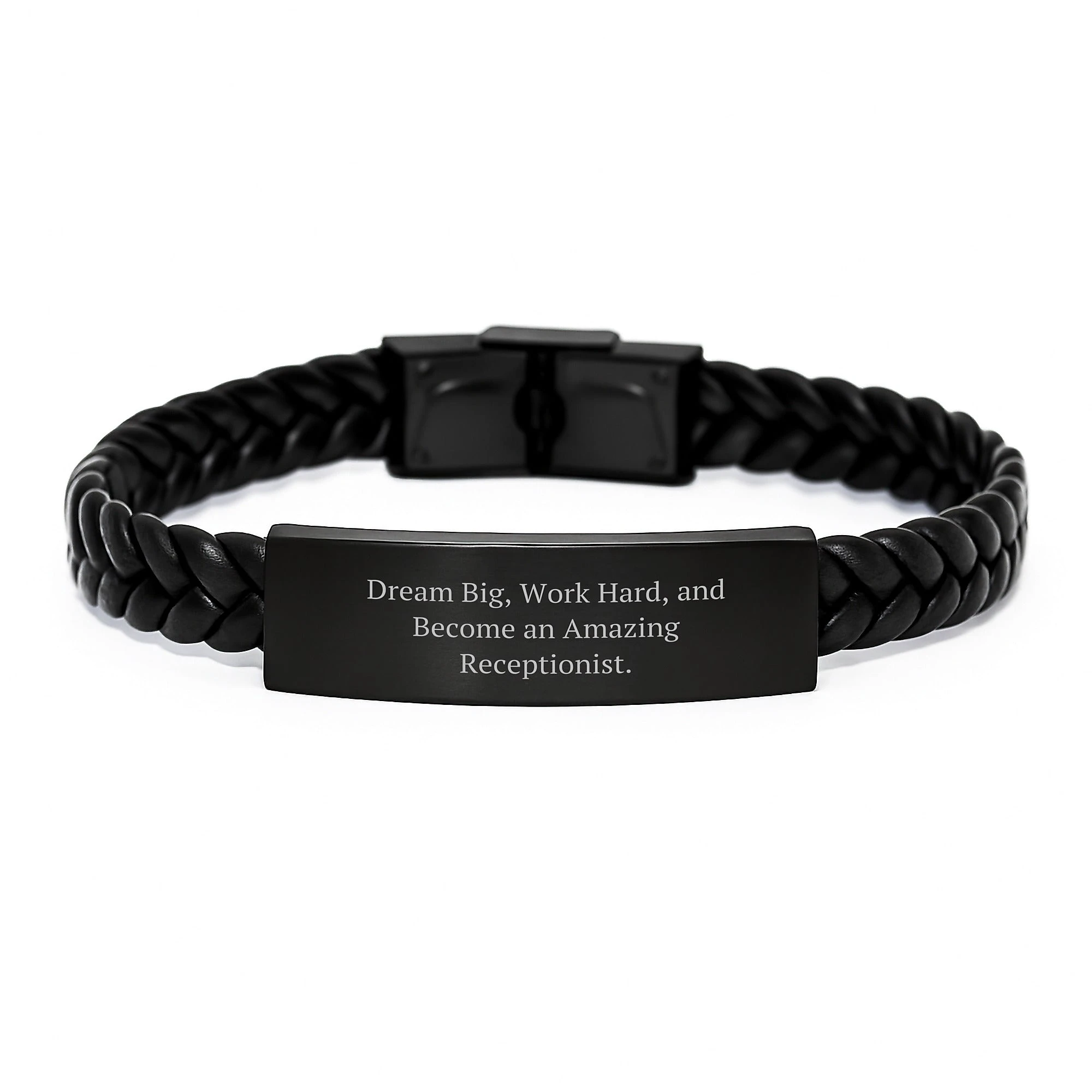 Gifts for Receptionist, Encouragement Quotes Interlaced Leather Bracelet for Work, Gifts from Women Valentine's Unique