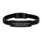 Inspirational Sheriff Deputy Gifts, Funny Interlaced Leather Bracelet for Birthday, Gifts from Friends to Become an Amazing Sheriff Deputy - Image 1