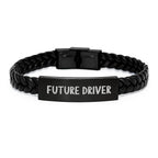 Funny Driver Quote Interlaced Leather Bracelet Gifts for Men, Unique Christmas Unique Gifts from Friends to Family