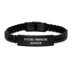 Funny Quote Interlaced Leather Bracelet for Financial Advisor Gifts from Men to Coworkers, Unique Christmas Unique Gifts for Financial Advisor Friends