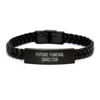 Funny Future Funeral Director Gifts from Family Graduation Unique Interlaced Leather Bracelet for Him