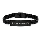 Funny Inspirational PE Teacher Gifts, Interlaced Leather Bracelet for Future PE Teacher, Birthday Unique Gifts from Friends, 'You're a-Maze-ing' Quote