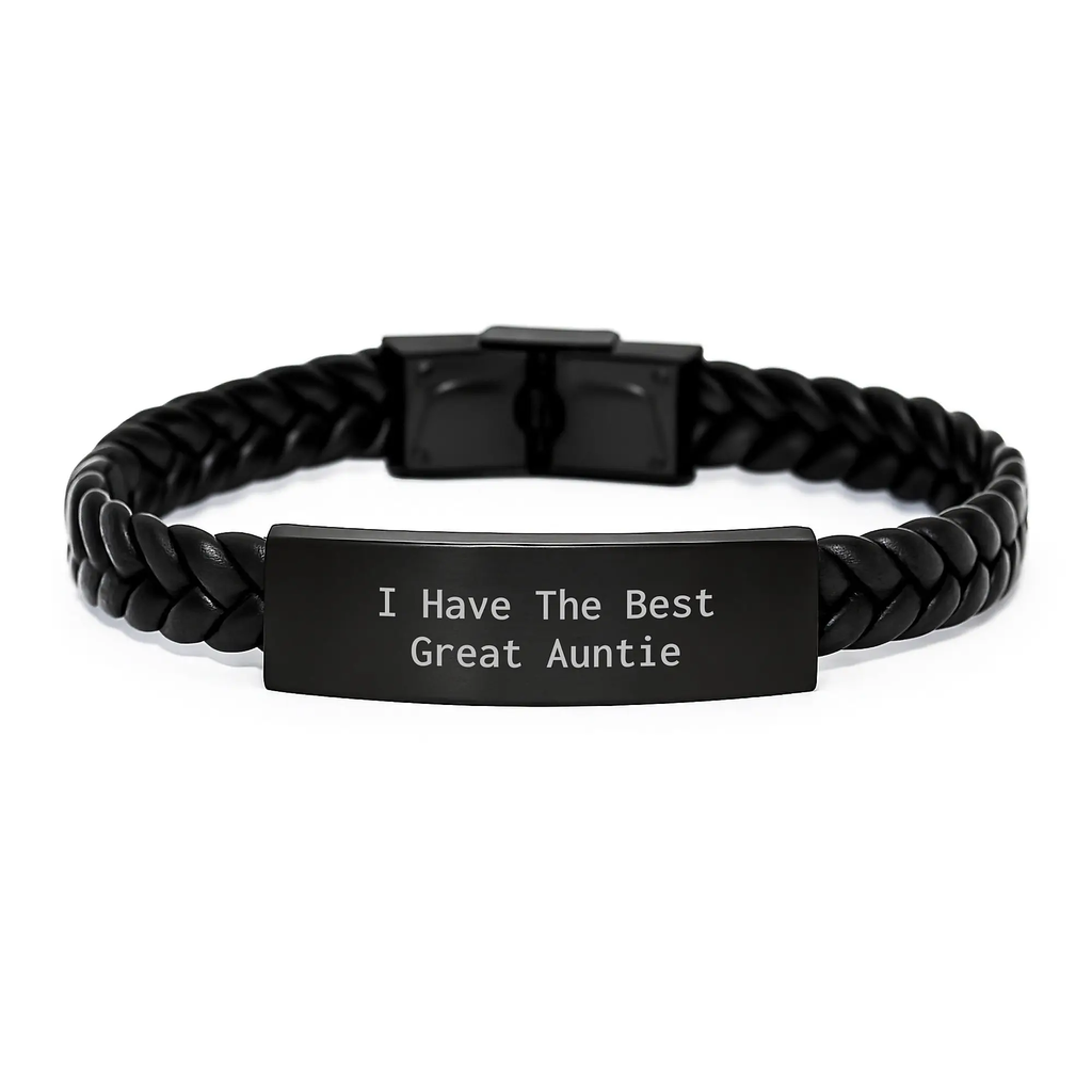 Funny Quotes for Auntie Interlaced Leather Bracelets Gifts from Family for Graduation Unique Gifts - Image 1