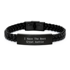 Funny Quotes for Auntie Interlaced Leather Bracelets Gifts from Family for Graduation Unique Gifts - Image 1