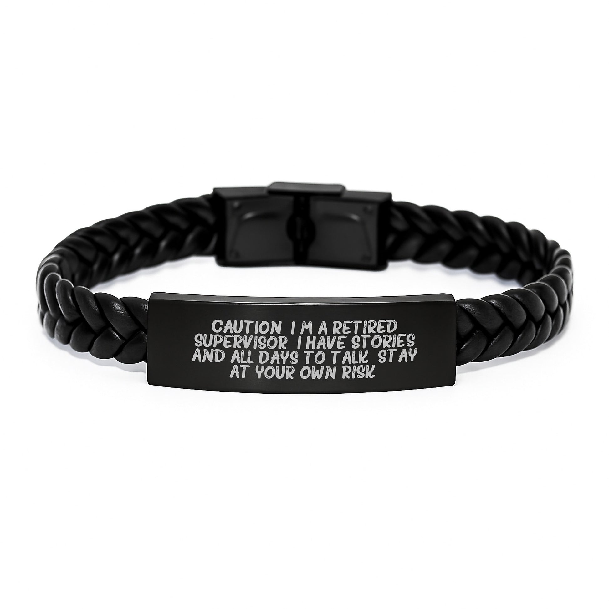Funny Supervisor Quotes Interlaced Leather Bracelet Gifts from Men to Coworkers Christmas Unique Presents - Image 1