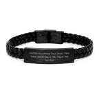 Funny Truck Driver Gifts from Friends, Interlaced Leather Bracelet for Men, Women, or Family, Unique Christmas Unique Gifts for Him or Her