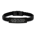 Funny Inspirational Gifts for Auditors - Interlaced Leather Bracelet with Engraved Stainless Steel - Gifts from Friends to Graduation Unique Gift for Auditor Men - Image 1