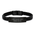 Funny Father-in-law Gifts from Men to Father-in-law, Birthday Unique Gifts for Father-in-law, Interlaced Leather Bracelet with Stainless Steel and PU Leather - Great Father-in-law - Image 1