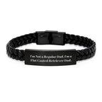 Funny Flat Coated Retriever Dog Dad Engraved Interlaced Leather Bracelet, Gifts from Dad to Flat Coated Retriever Dog, Unique Christmas Unique Gifts for Flat Coated Retriever Dog Owners