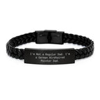 Funny German Wirehaired Pointer Dog Gifts for Dad, Unique Interlaced Leather Bracelet, Christmas Unique Gifts from Family
