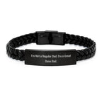 Funny Great Dane Dad Interlaced Leather Bracelet Gifts for Men from Family on Birthday