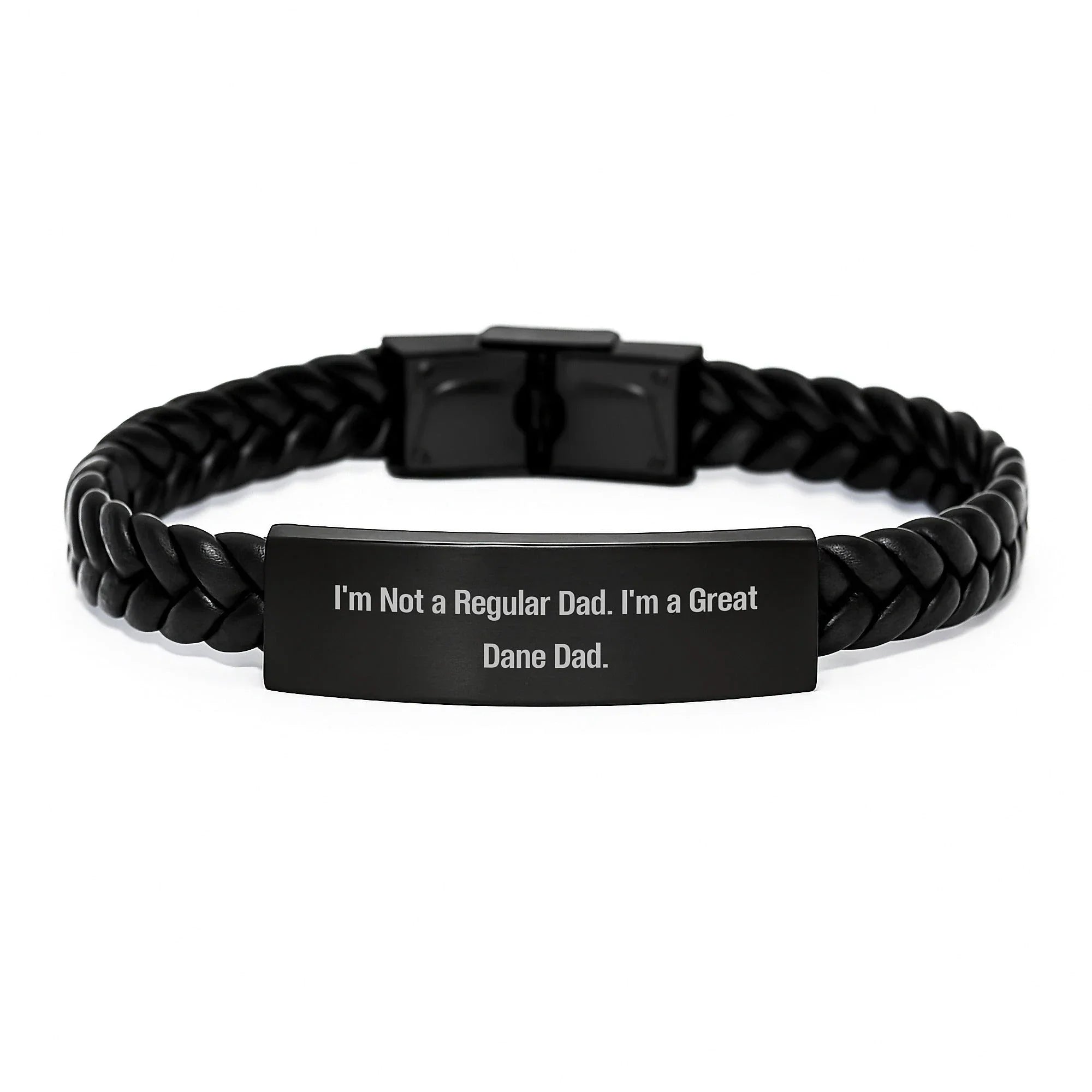 Funny Great Dane Dad Interlaced Leather Bracelet Gifts for Men from Family on Birthday