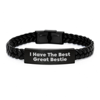 Funny Bestie Interlaced Leather Bracelet Gifts from Men to Bestie on Mother's Day Unique - Image 1