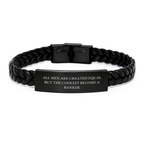 Classic Banker Elegant Interlaced Leather Bracelet for Him Birthday Gift - Image 1