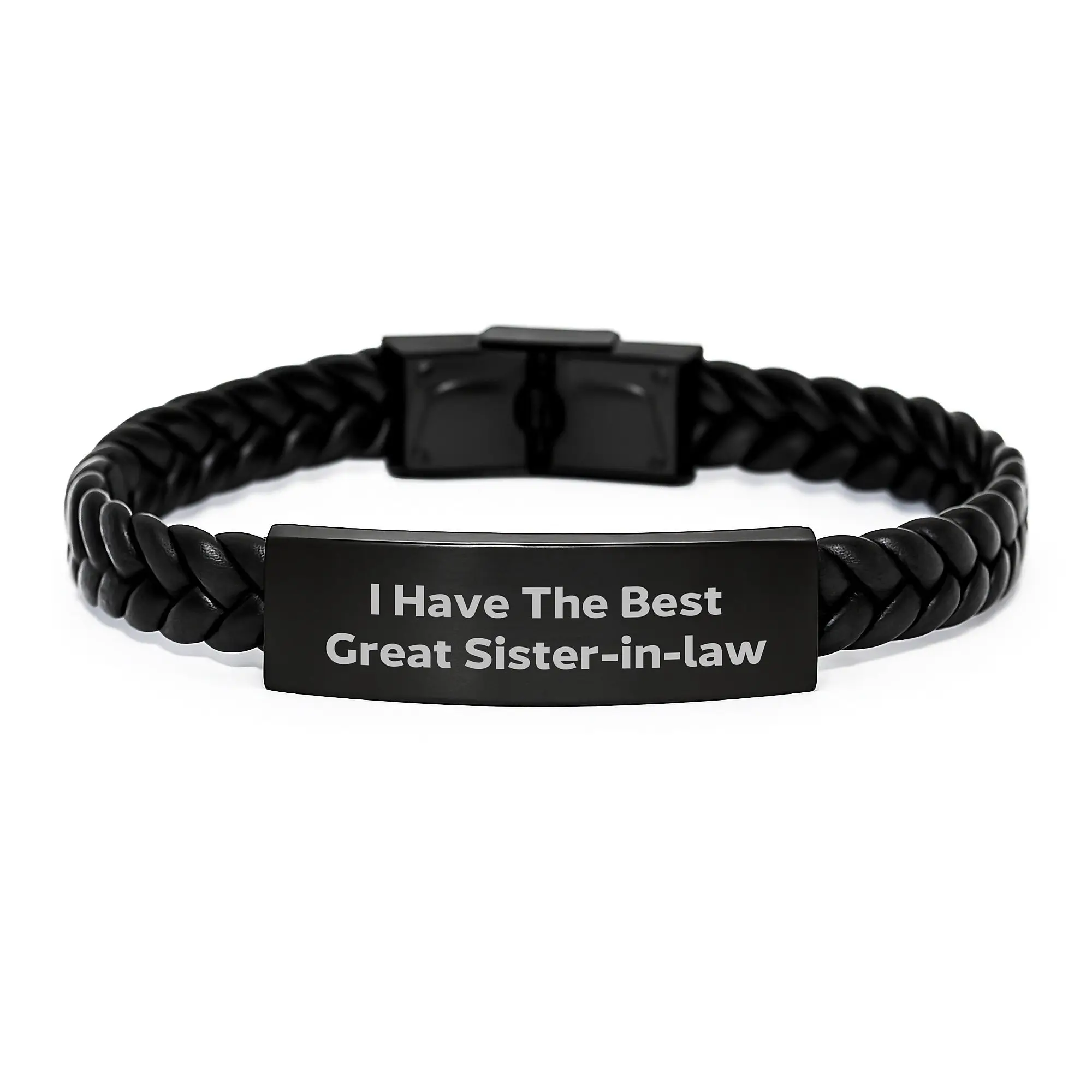 Funny Sister-in-law Gifts from Men, Great Sister-in-law Interlaced Leather Bracelet, Father's Day Unique - Image 1