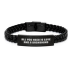 Dachshund Dog Love Inspirational Gift Interlaced Leather Bracelet Gifts from Friends for Christmas Unique