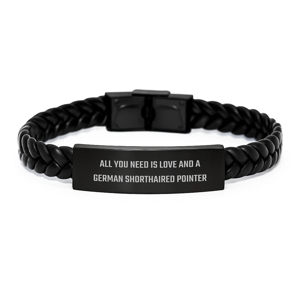 German Shorthaired Pointer Dog Gifts, Inspirational Quote Interlaced Leather Bracelet, Gifts from Friends for German Shorthaired Pointer Dog Lovers, Birthday Unique Gifts