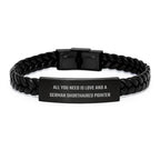 German Shorthaired Pointer Dog Gifts, Inspirational Quote Interlaced Leather Bracelet, Gifts from Friends for German Shorthaired Pointer Dog Lovers, Birthday Unique Gifts