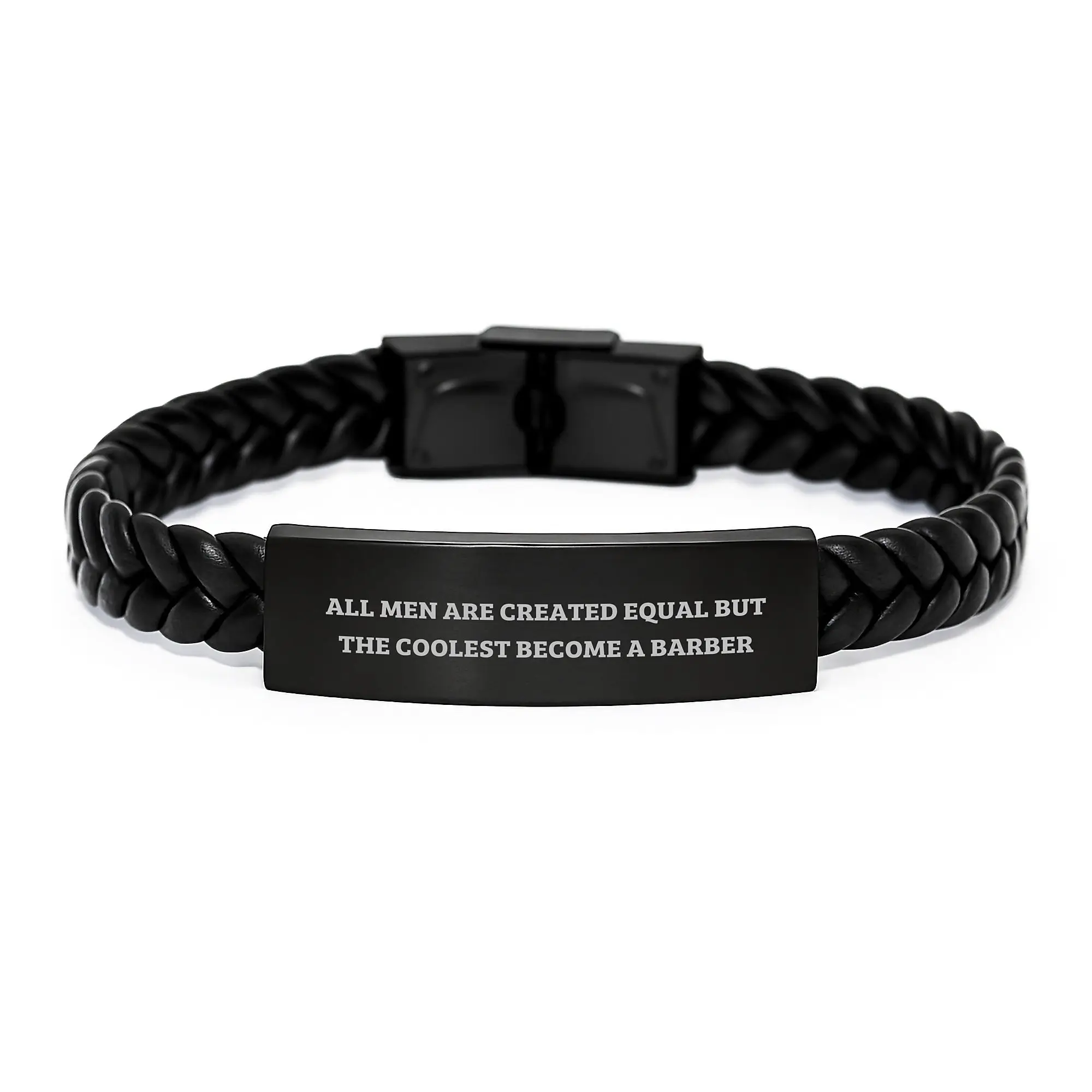 Bold Barber Birthday Gift Novelty Interlaced Leather Bracelet - Image 1