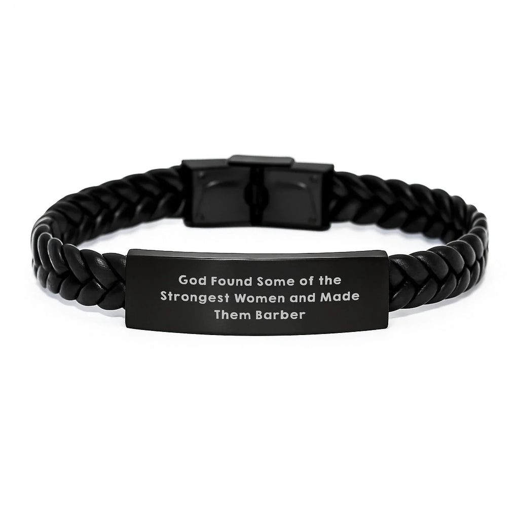Funny Barber Gifts from Men for Barber - Interlaced Leather Bracelet - Christmas Unique Gifts