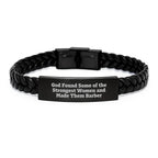 Funny Barber Gifts for Men, Women, Friends, Family - Interlaced Leather Bracelet with Engraved Stainless Steel, Perfect for Christmas Unique Gifts from Men, Women, Friends to Barber, Men, Women