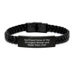 Inspiring Chef Gifts from Friends, Unique Interlaced Leather Bracelets for Men, Women, Coworkers, Funny Quotes for Christmas Unique Gifts
