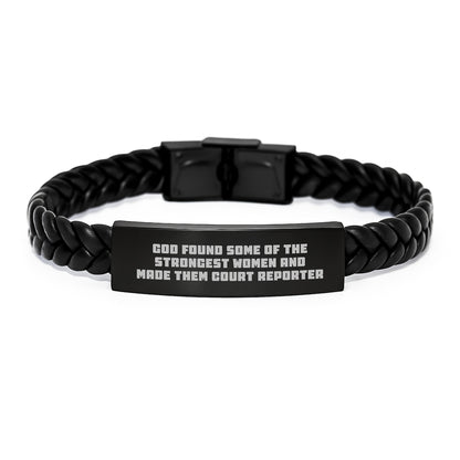Courtside Strength, Birthday Cheer, Interlaced Leather Court Reporter Gifts from Friends - Image 1