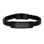 Funny Graphic Designer Gifts - Interlaced Leather Bracelet for Strong Women, Birthday Unique Gifts from Friends to Family