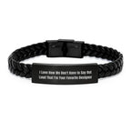 Funny Designer Gifts for Men Women Friends - Interlaced Leather Bracelet from Husband Wife Sweetheart Sweetheart - Christmas Unique Gifts