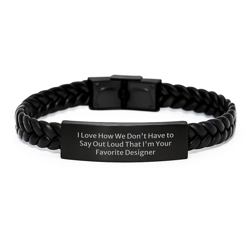 Funny Designer Gifts from Friends for Men, Unique Interlaced Leather Bracelet, Stainless Steel and PU Leather Christmas Unique Gifts