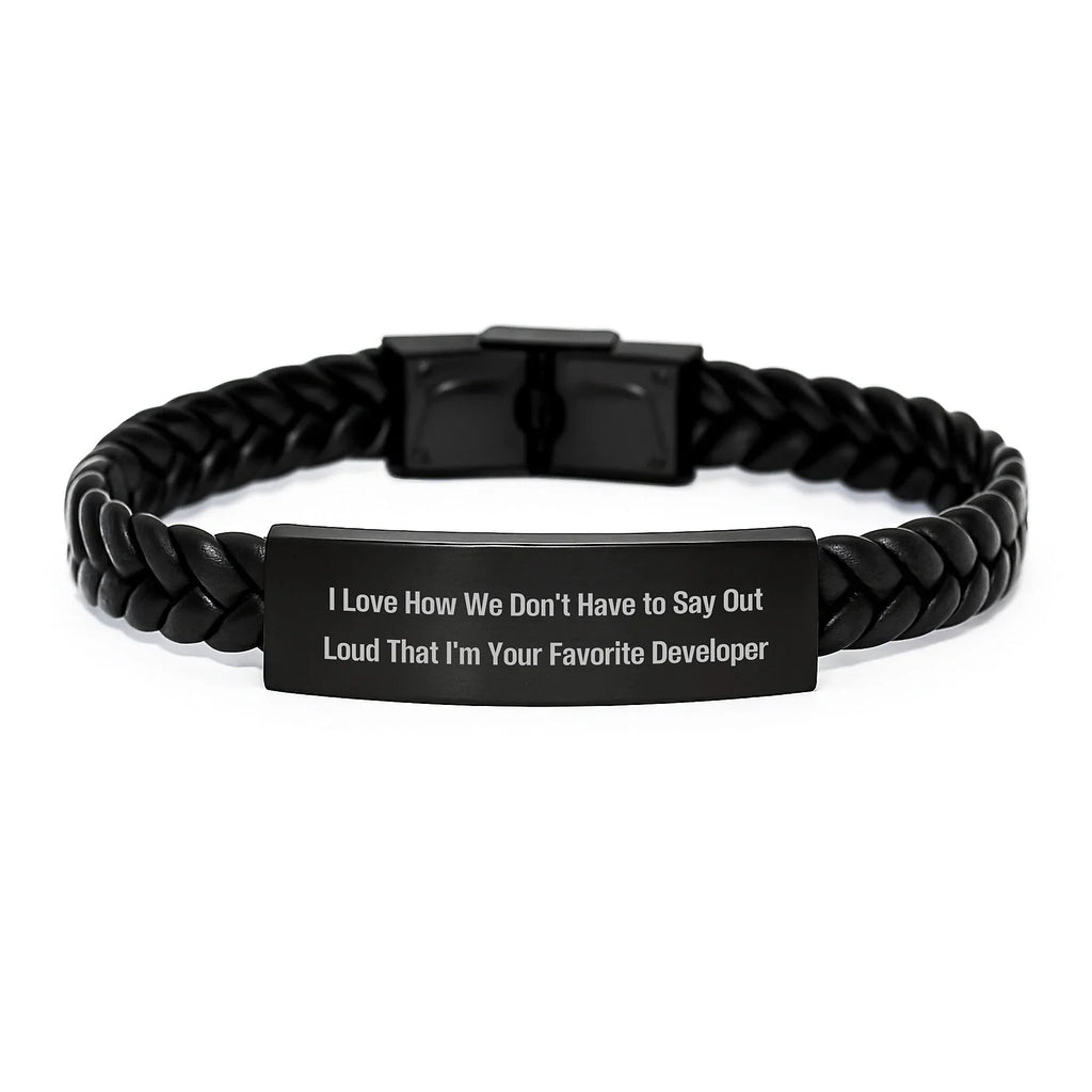 Funny Developer Gifts, Interlaced Leather Bracelets for Men, Unique Christmas Unique Gifts from Friends to Favorite Developer