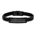 Funny Developer Gifts, Interlaced Leather Bracelets for Men, Unique Christmas Unique Gifts from Friends to Favorite Developer