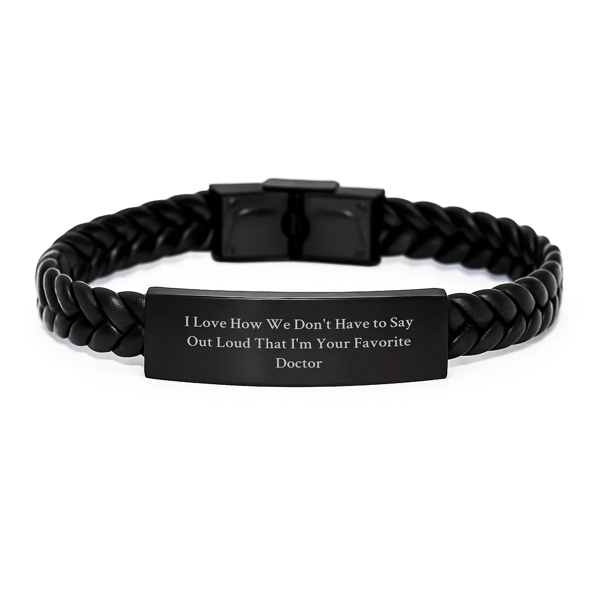 Funny Gift for Favorite Doctor, Interlaced Leather Doctor Bracelet, Unique Christmas Unique Gift from Men to Female Doctor