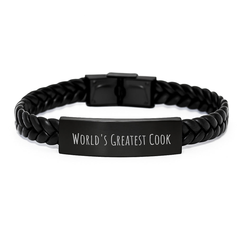 Cook Gift for Him - World's Greatest Cook Keepsake Interlaced Bracelet - Image 1