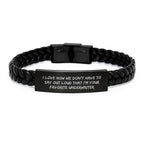 Funny Underwriter Gifts, Interlaced Leather Bracelet, Christmas Unique for Men from Friend, Favorite Underwriter Quote Engraved Stainless Steel PU Leather