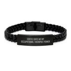 Funny Occupational Therapist Christmas Unique Gifts from Friends Unique Interlaced Leather Bracelets for Men Women