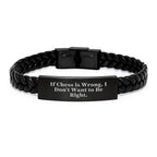 Funny Inspirational Gift for Chess Lovers Interlaced Leather Bracelet - Gifts from Friends to Family