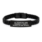 Funny Puzzles Gifts for Men and Women - Interlaced Leather Bracelet for Christmas Unique Gifts from Friends and Family