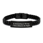 Journaling Inspirational Gifts from Friends, Funny Journaling Interlaced Leather Bracelet, Christmas Unique Gifts for Journaling Enthusiasts