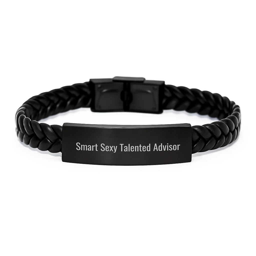 Gifts for Smart Advisors, Funny Interlaced Leather Bracelet, Best Birthday Unique Gifts for Men and Women - Image 1