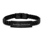 Funny Cook Gifts, Birthday Unique Interlaced Leather Bracelet, Gifts from Men to Smart Sexy Talented Cook - Image 1