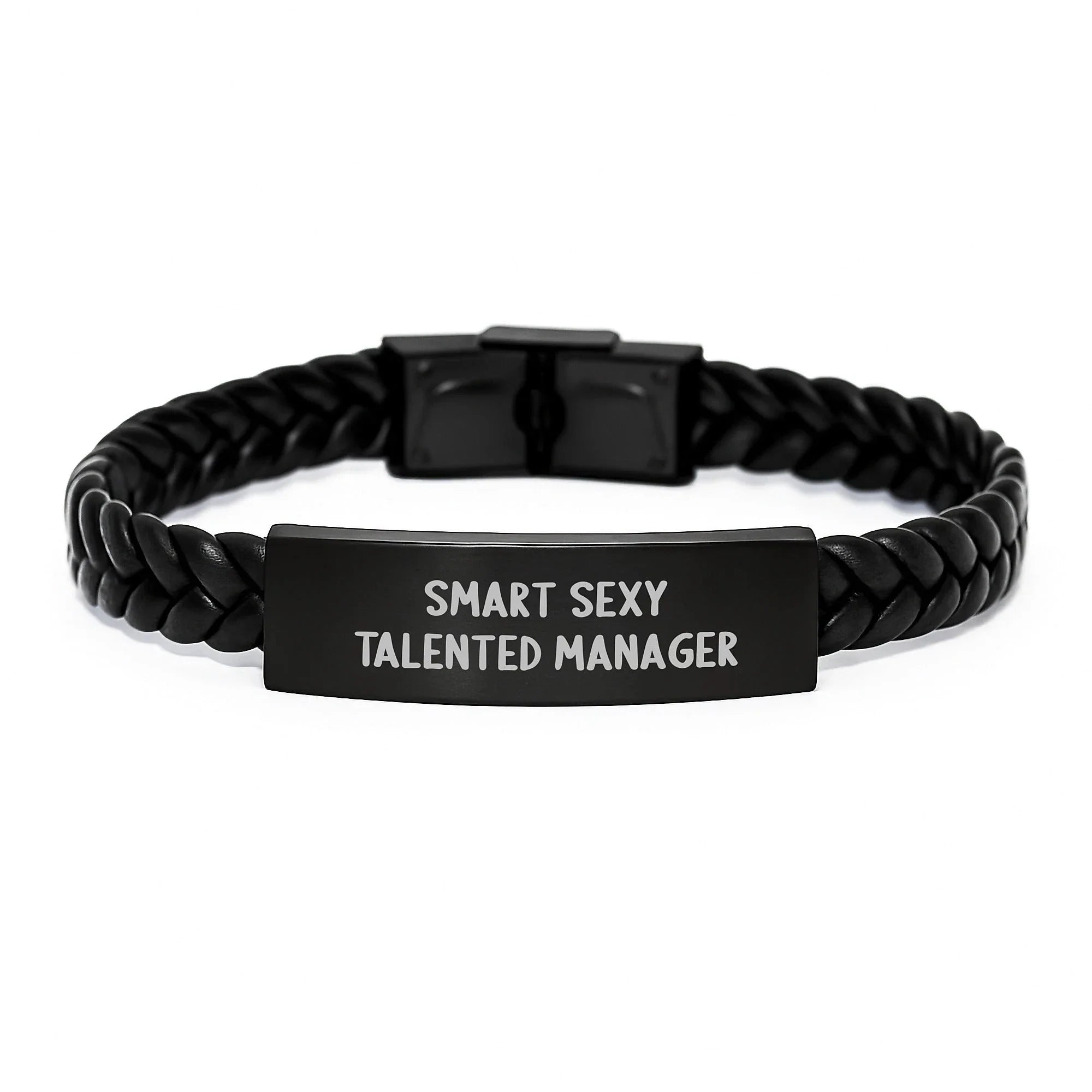 Fun Inspirational Gifts for Smart Sexy Talented Manager - Interlaced Leather Bracelet, Christmas Unique Presents for Men, Friends, Family